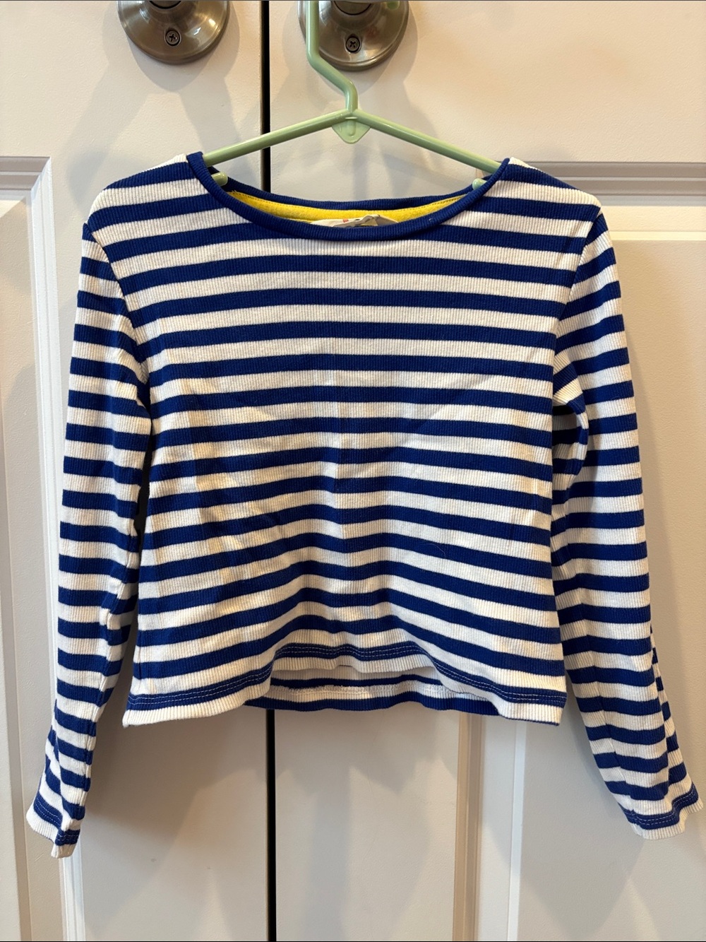 Mini Boden Blue & White Striped Long-Sleeve Top